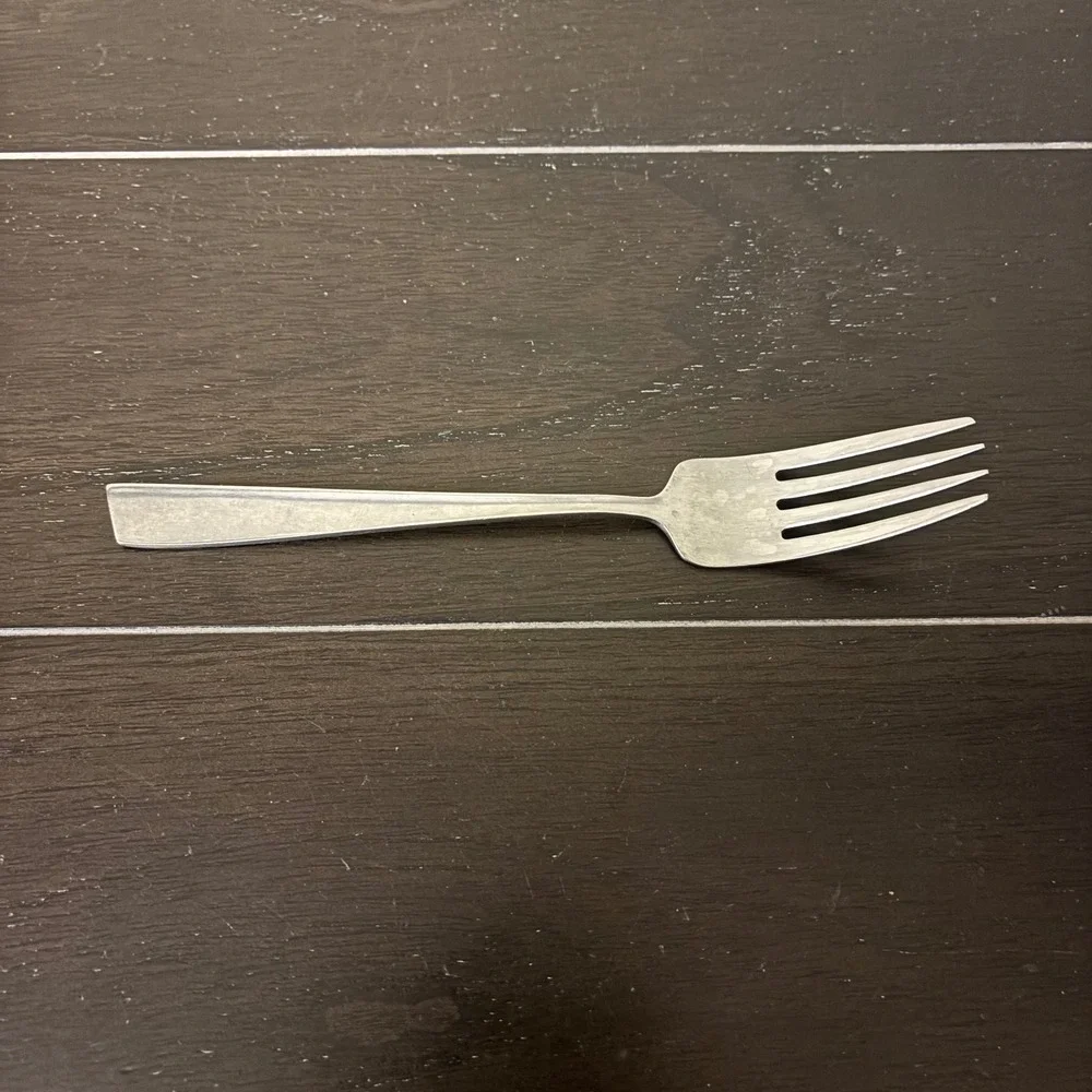 Linmark Stainless Japan Dinner Fork Mid Century Modern Slanted Handle Vintage